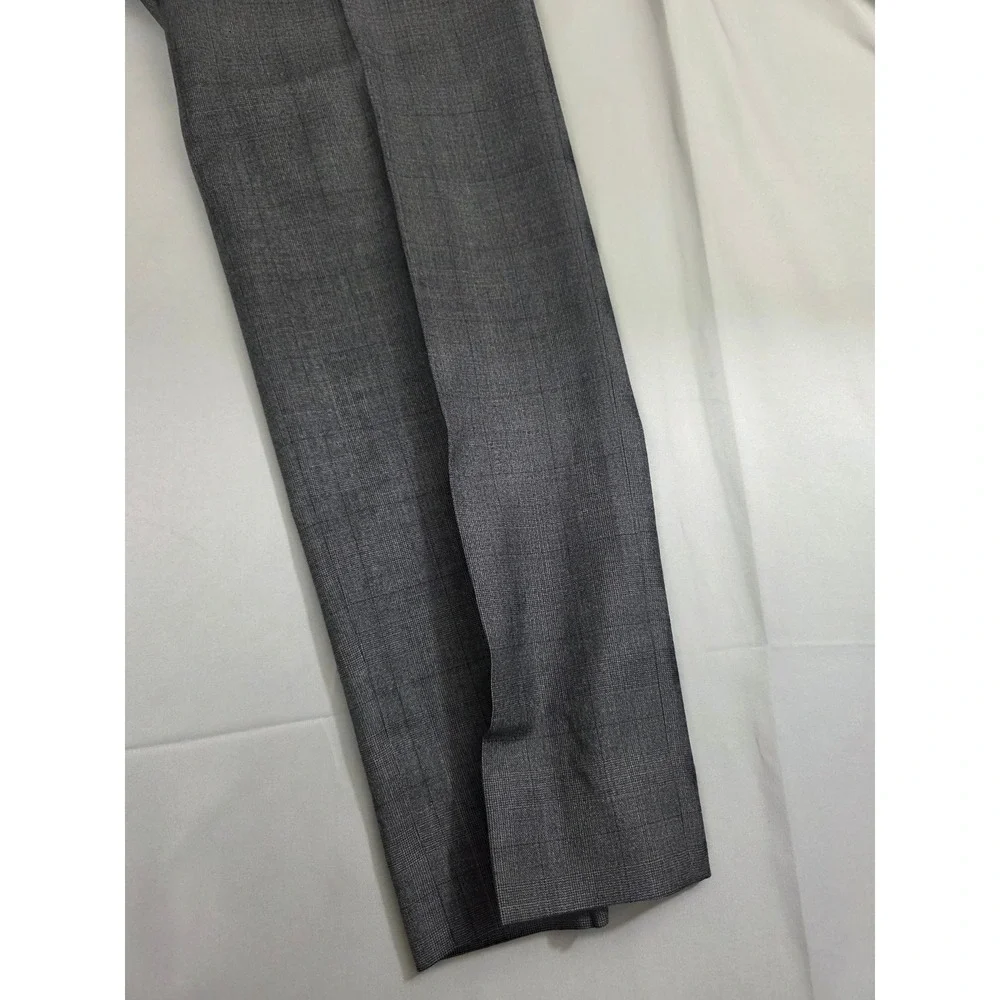 Banana Republic Modern Slim Fit Grey Glen Plaid Dress Pants Mens 36x30